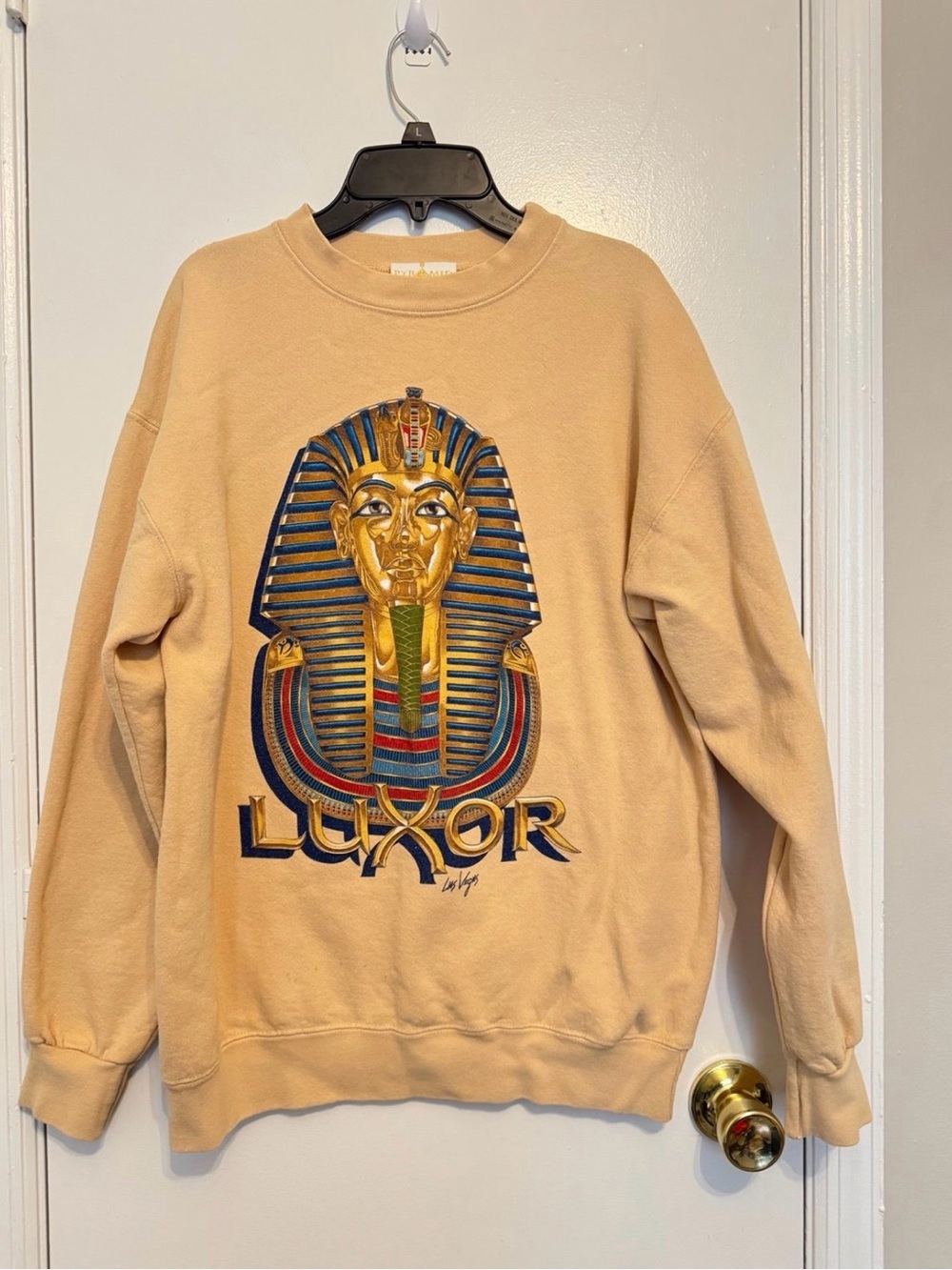 Vintage 90s Luxor Pharaoh Sphynx Egypt Crew Neck Pyramid Sweatshirt Size Medium